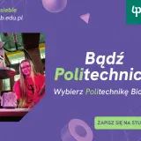 Dwoje studentów w laboratorium Politechniki Białostockiej trzymających próbki materiałów.