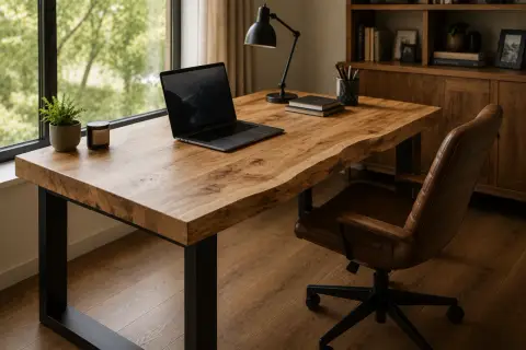 Biurko z naturalnego drewna do domowego gabinetu – ergonomia, styl i organizacja pracy