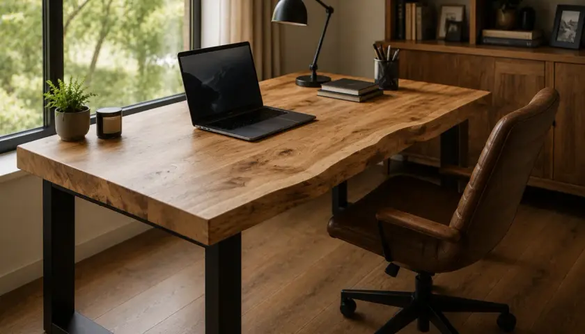 Biurko z naturalnego drewna do domowego gabinetu – ergonomia, styl i organizacja pracy