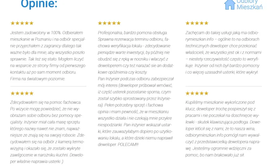 Lista firm wykonujących odbiory techniczne mieszkań Kraków